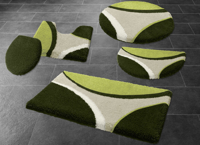 Badgarnitur mit rutschhemmendem TPR-Rücken GRÜN