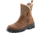 Waldläufer Stiefelette mit kuscheligem Kragen aus Lammfell BRAUN
