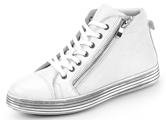 Gemini Schnür-Stiefelette mit praktischem Seitenreißverschluss WEISS