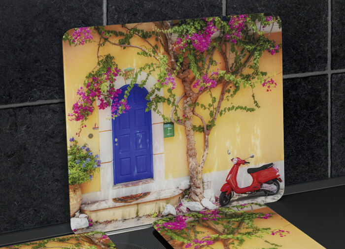 Wandblende aus Glas, Motiv Vespa 