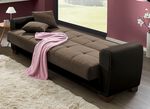 Polsterm&ouml;bel mit Bettfunktion und Bettkasten BRAUN-BEIGE