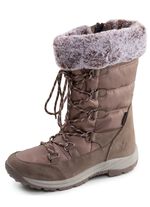 Gef&uuml;tterte Damen-Stiefel, Winterschuhe, mit Rei&szlig;verschluss TAUPE
