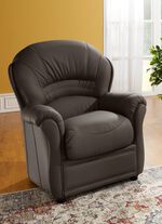 Polsterm&ouml;bel mit Bezug aus echtem Leder DUNKELBRAUN