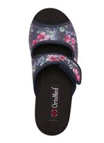 Zweierpack, klassische Damen-Hausschuhe, Weite H, mit Klettverschluss 1X BLAU, 1X ROT