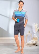 Hajo Klima Komfort Shorty mit V-Ausschnitt und garngef&auml;rbtem Ringel 