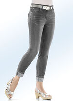 Edel-Jeans in 7/8-Länge mit hübschem Glitzersteinchenbesatz GRAU