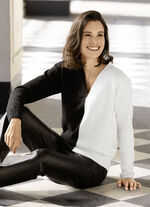 Pullover in Flauschqualität SCHWARZ-WEISS