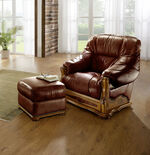 Italienische Polstermöbel mit Bezug aus echtem Leder BRAUN