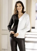 Pullover in Flauschqualität SCHWARZ-WEISS