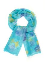 Schal mit Fantasiebl&uuml;ten-Dessin 