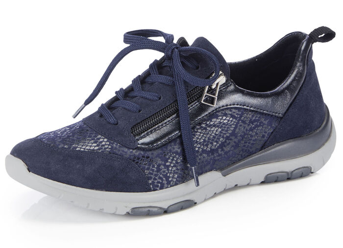 ELENA EDEN Sneaker mit gl&auml;nzend bedrucktem Elastikmaterial MARINE