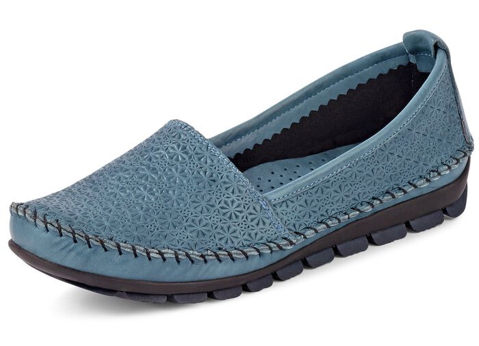 Gemini Mokassin-Slipper mit toller Pr&auml;gung JEANSBLEU