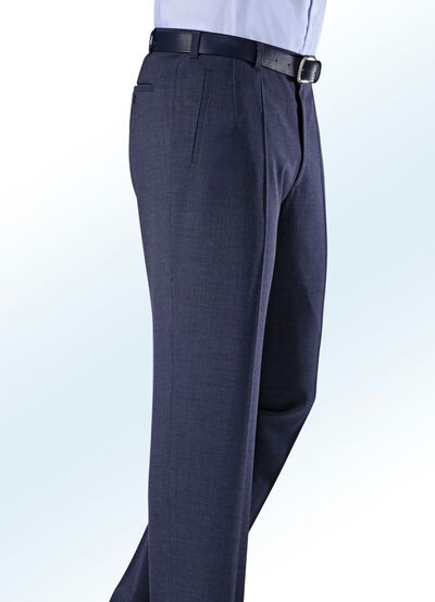 "Klaus Modelle"-Hose mit Paspeltaschen MITTELBLAU