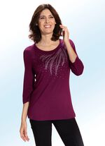 Shirt mit schmückender Steinzier in 2 Farben BEERE