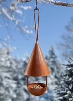 Futterhaus aus gerostetem Metall BRAUN