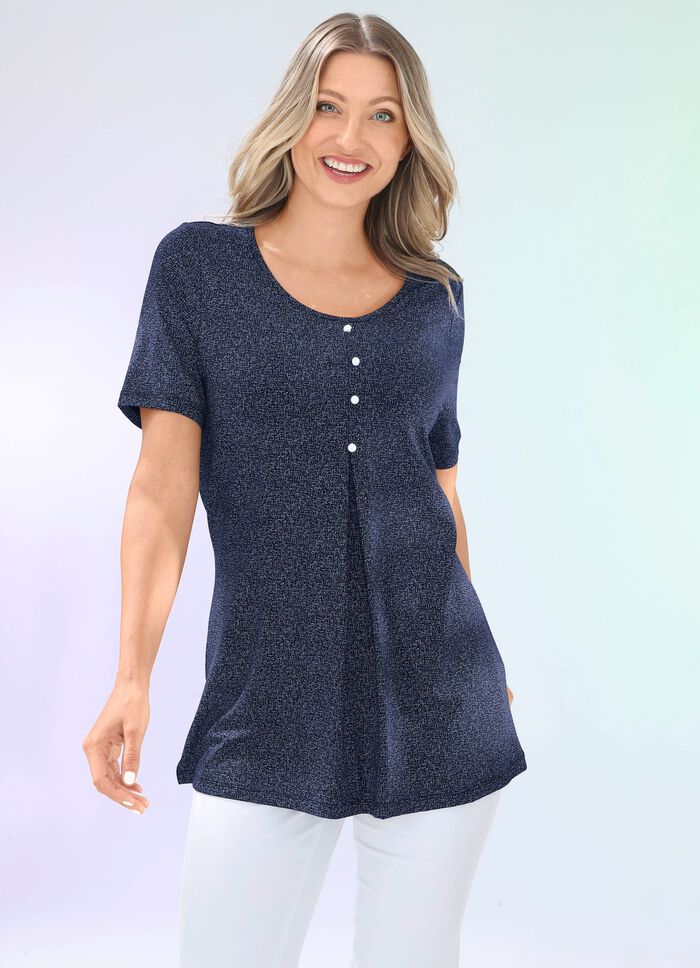 Longshirt mit dezentem Allover-Druck in 2 Farben 