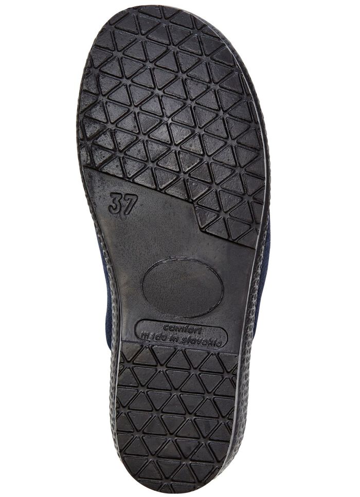 Zweierpack, klassische Damen-Hausschuhe, Weite H, mit Gummizug 1x MARINE 1x CHIANTI