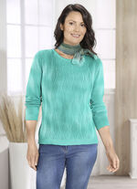 Pullover mit streckendem Zöpfchenmuster JADEGRÜN