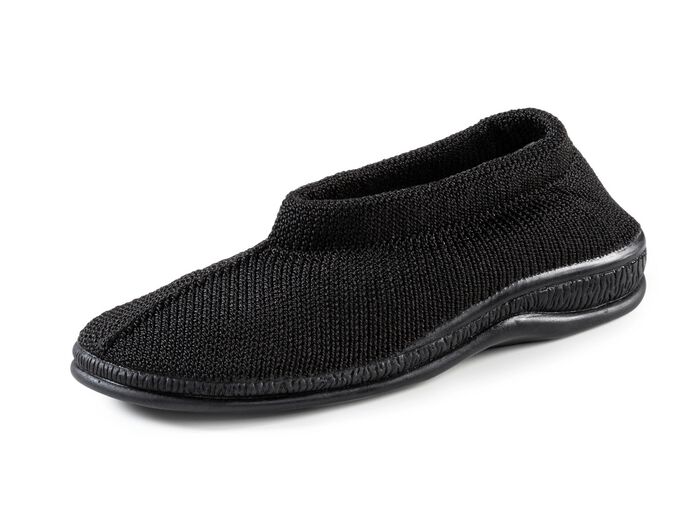 Slipper aus elastischem Strickmaterial SCHWARZ
