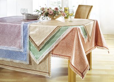 Wachstuch-Tischdecken mit H&auml;kelborte 