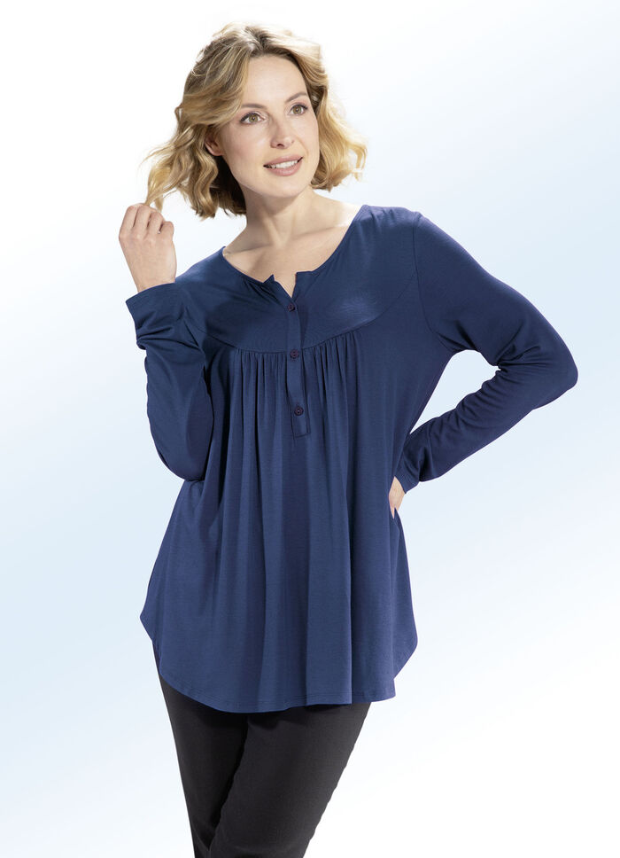 Shirt-Tunika mit rundem Halsausschnitt MARINE