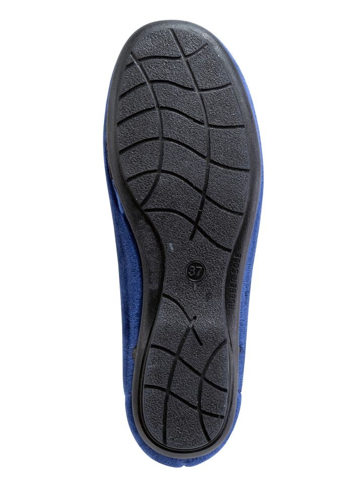 Laurina Haus-Ballerina mit stilvoller Stickerei ROYALBLAU