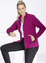 Strickfleece-Kurzjacke von „LPO“ BEERE MELIERT