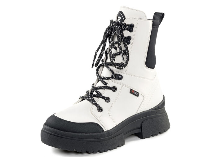 Rieker Stiefelette aus Nappaleder CREMEWEISS-SCHWARZ
