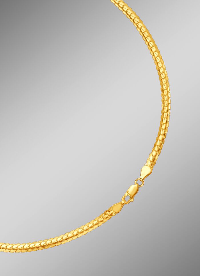 Enge und flache Panzerkette oder -armband aus Gold 