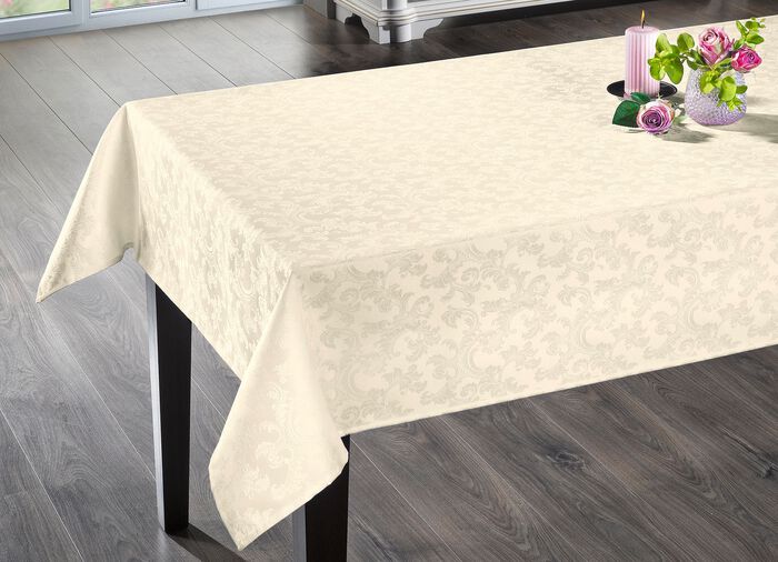 B&uuml;gelfreie Tischdecke mit Fleckschutz-Ausr&uuml;stung CHAMPAGNER