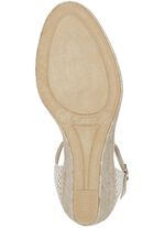 Sandalette aus Textilmaterial ECRU-BLAU