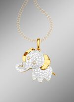 Anh&auml;nger Elefant mit 71 Diamanten 
