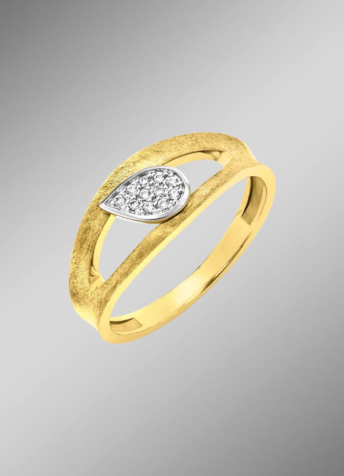 Raffinierter Damenring mit 11 Brillanten 