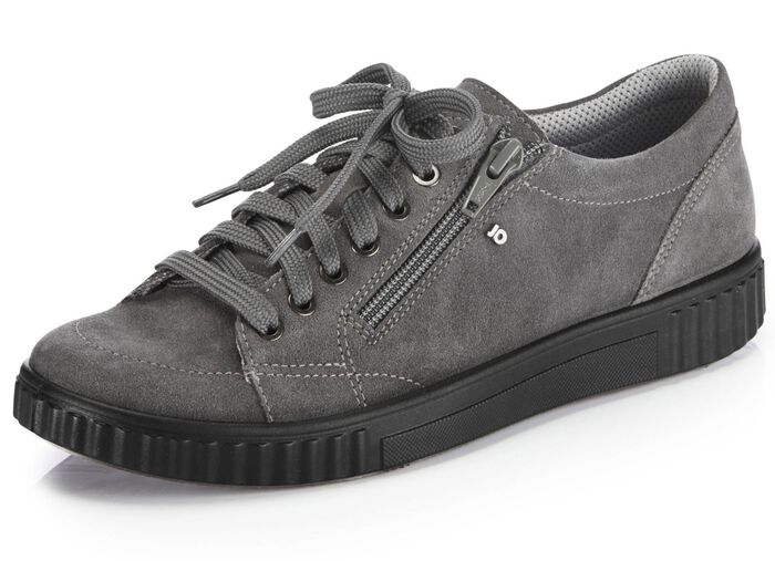 Schn&uuml;rschuh aus hochwertigem Rind-Veloursleder GRAFIT