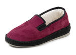 Atmungsaktiver Velours-Hausschuh BORDEAUX-SCHWARZ