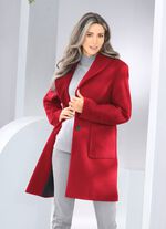Kurzmantel mit Knopfleiste RUBINROT