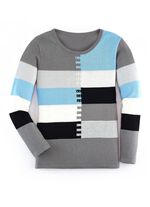 Pullover mit Strasszier GRAU-BLAU-MULTICOLOR
