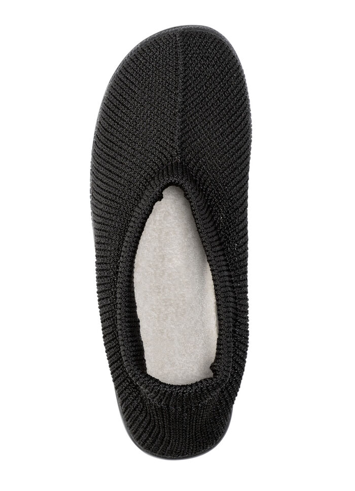 Slipper aus elastischem Strickmaterial SCHWARZ