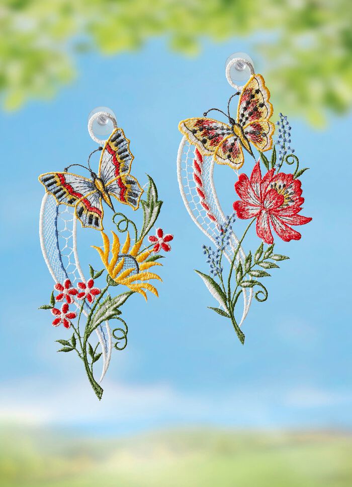 Fensterbild mit Schmetterlinge, 2er-Set 