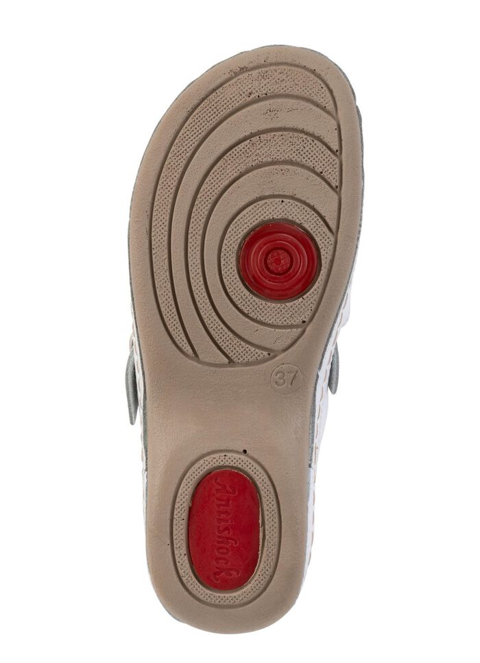 ELENA EDEN, sommerliche Damen-Clogs, Weite G, mit verstellbarer Schlie&szlig;e WEISS