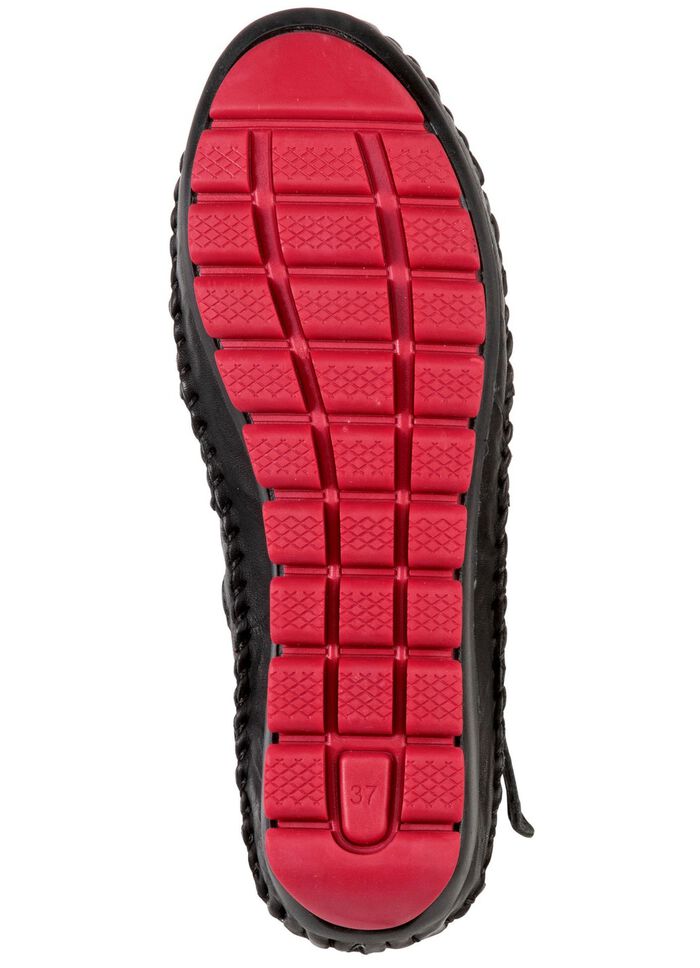 Gemini, sommerliche Damen-Boots, Weite G, mit herausnehmbarem Fu&szlig;bett SCHWARZ-RUBINROT