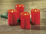 LED-Echtwachskerzen, 4er-Set ROT