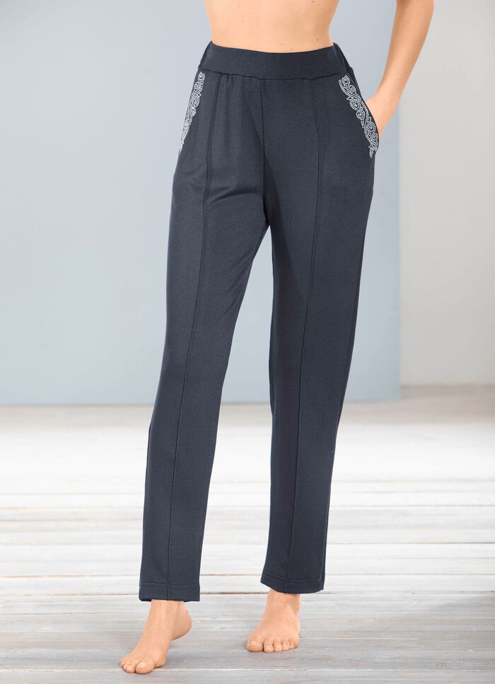 Hose mit Schmucksteinzier 