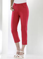 Hose mit floralen Lochstickereien ROT