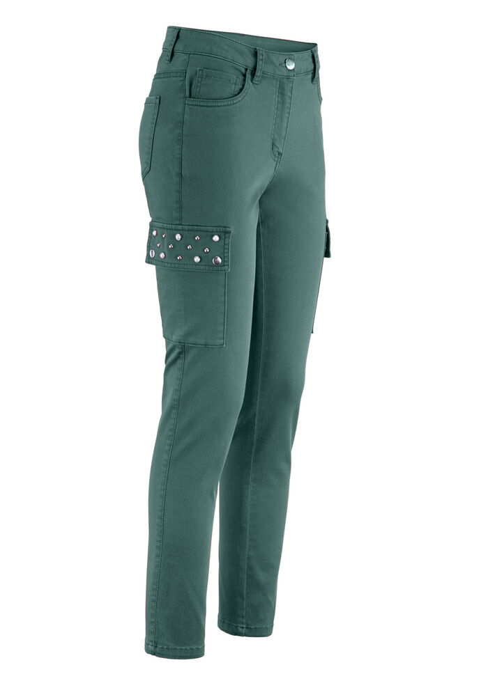 Cargohose in 5-Pocket-Form FLASCHENGRÜN