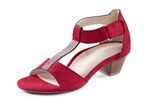 Andrea Conti, schicke Damen-Sandaletten, mit Klettspange ROT
