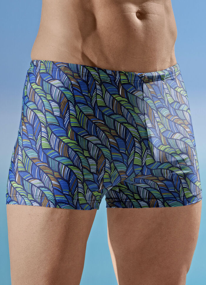 Schwab Badehose in höherer Kastenform, allover dessiniert 