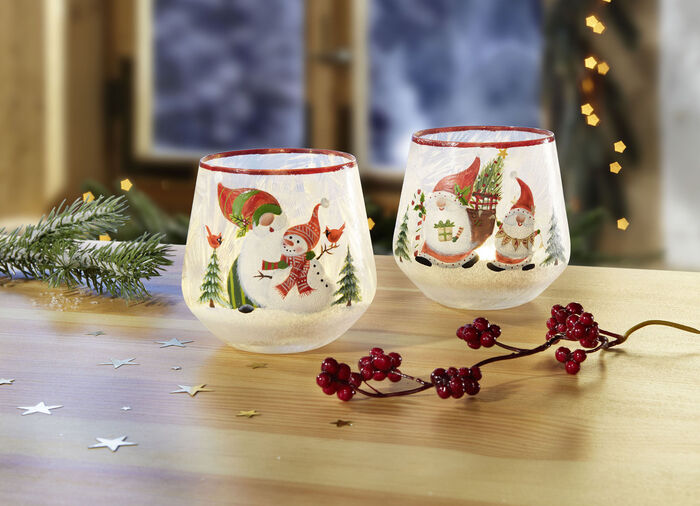 Windlicht aus Glas, 2er-Set 