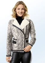 Kurzjacke mit Schlangenhaut-Dessin 