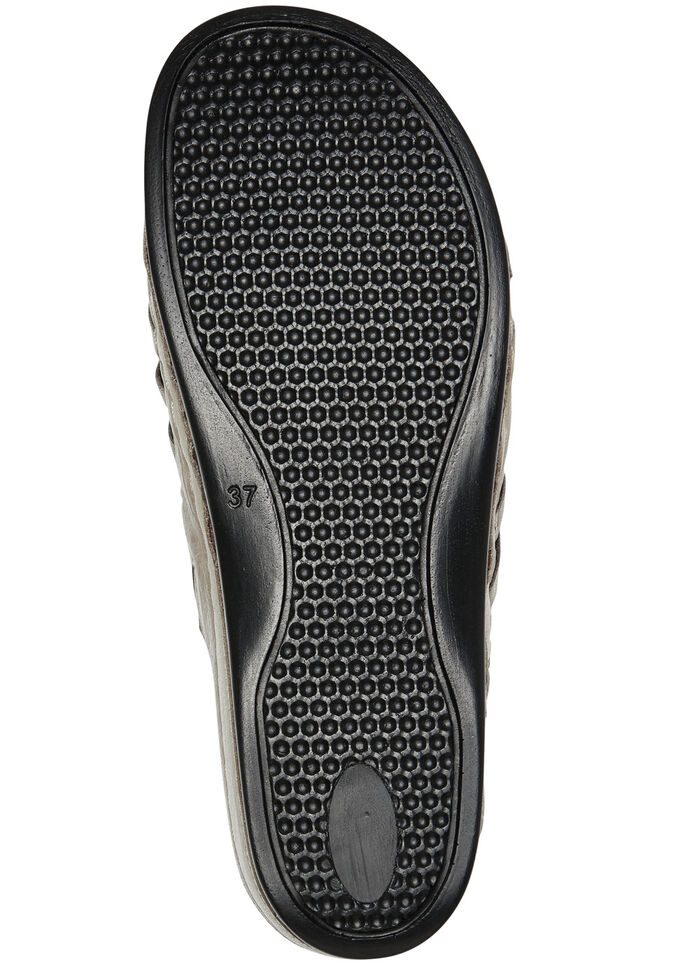 Gemini, sommerliche Damen-Clogs, Weite G, mit Gummizug TAUPE